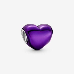Pandora Metallic Purple Heart Charm